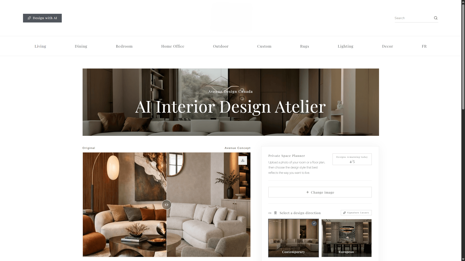 Retail Partner’s Clavis-powered AI Interior Design Atelier on their own website